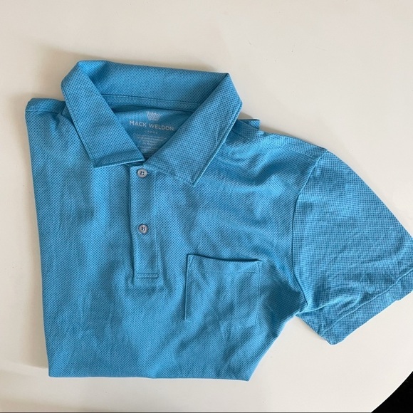 Mack Weldon Vesper Polo Shirt Riptide Blue Men’s Size Large Slim Fit NWOT - Picture 1 of 7